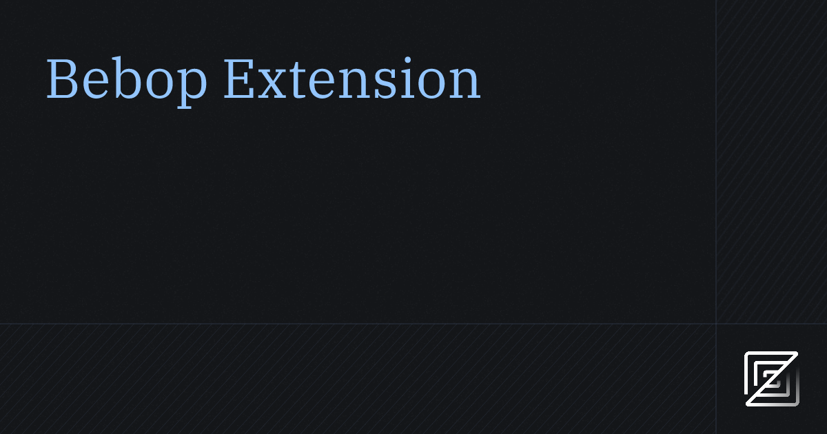 Bebop — Zed Extension