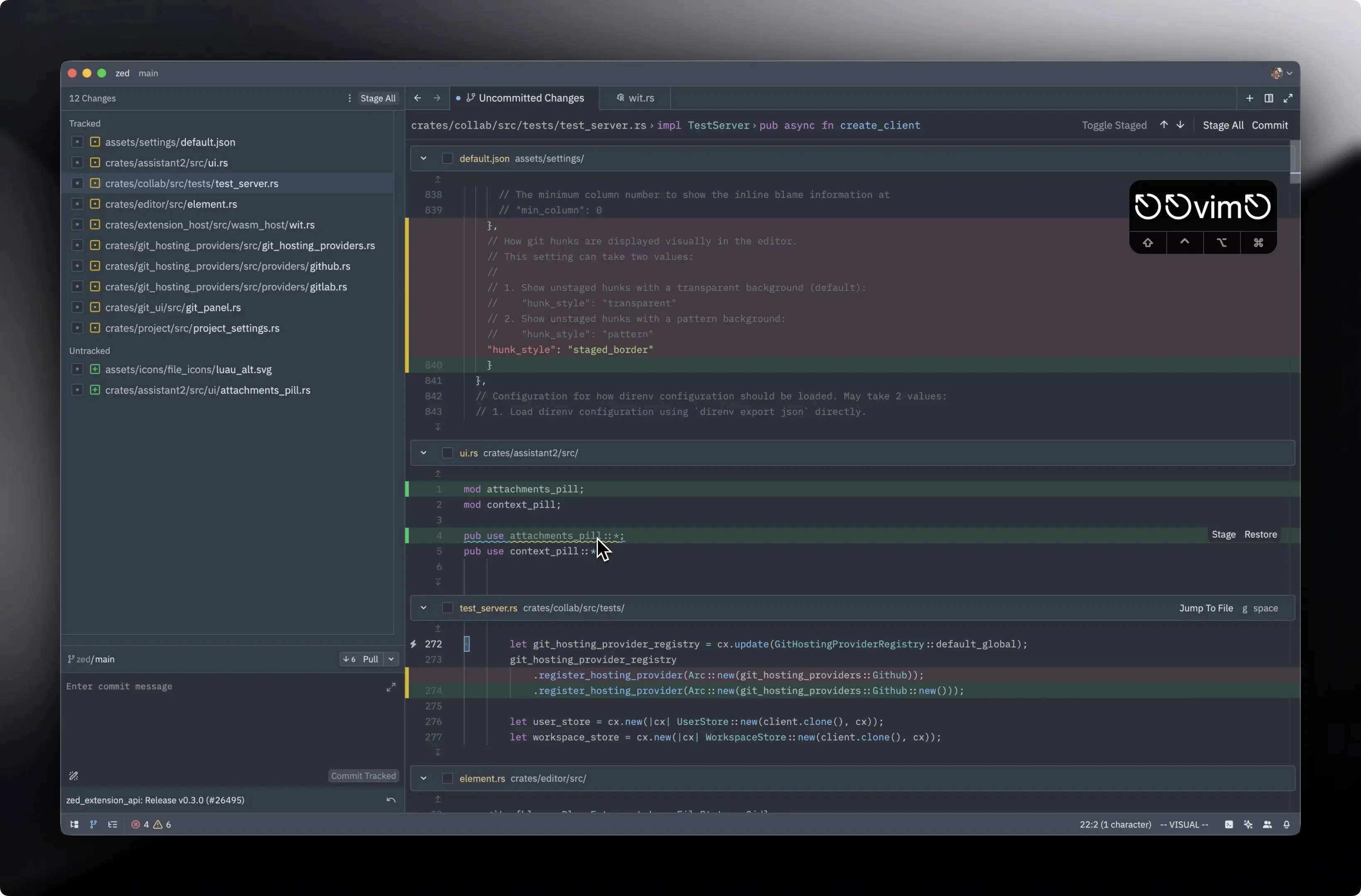 Integrated with Vim Mode