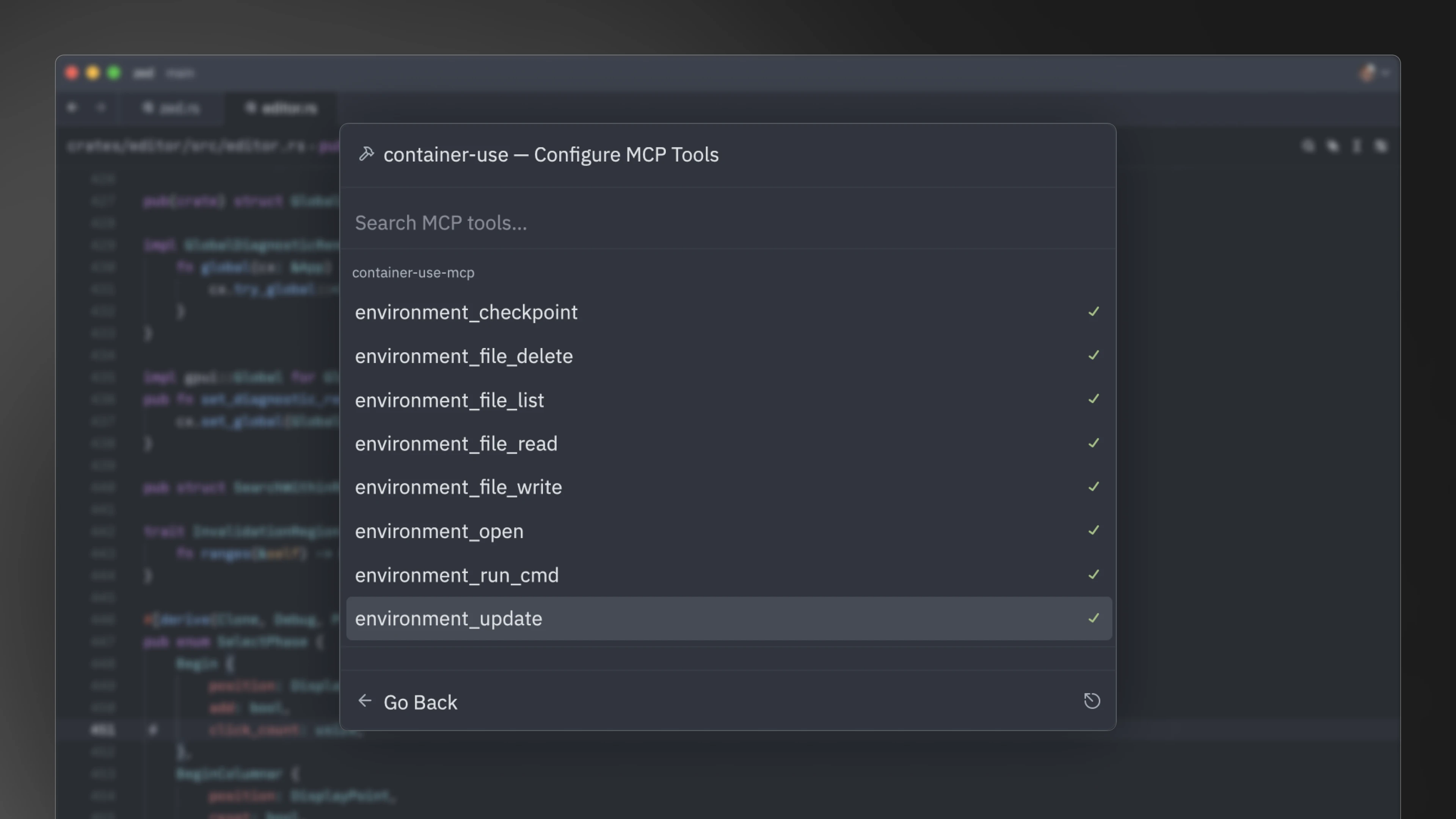 Container Use profile