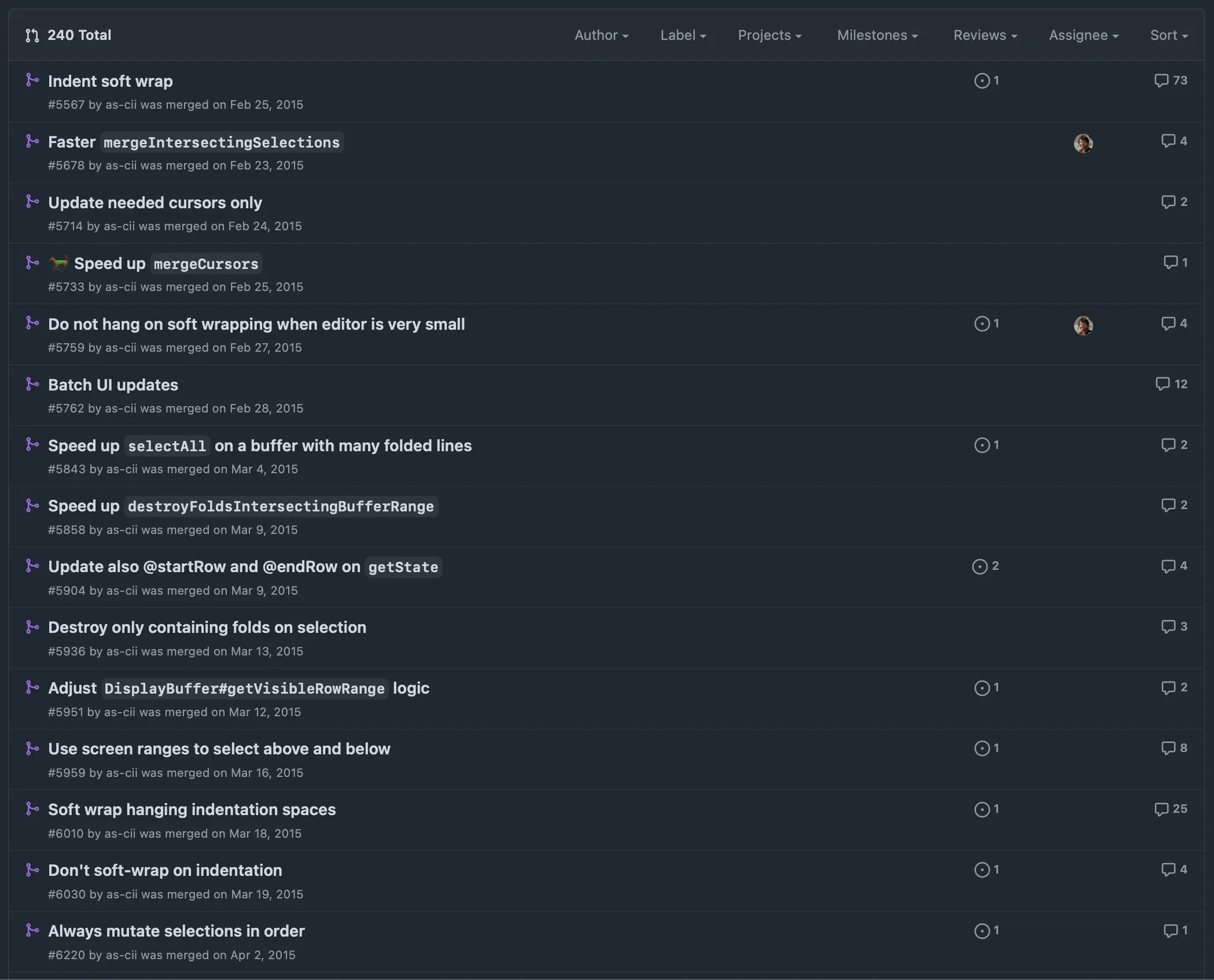 Antonio's Atom pull requests