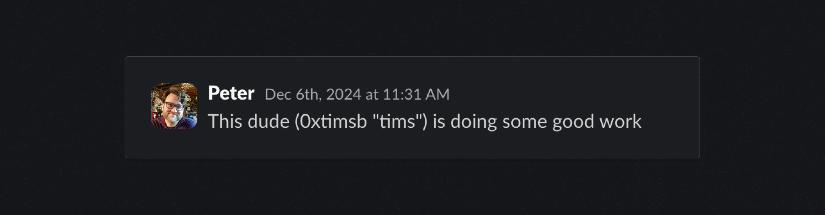 This dude (0xtimsb "tims") is doing some good work