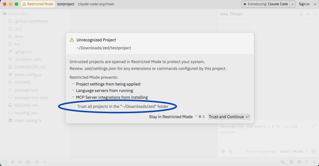 Worktree Trust Modal