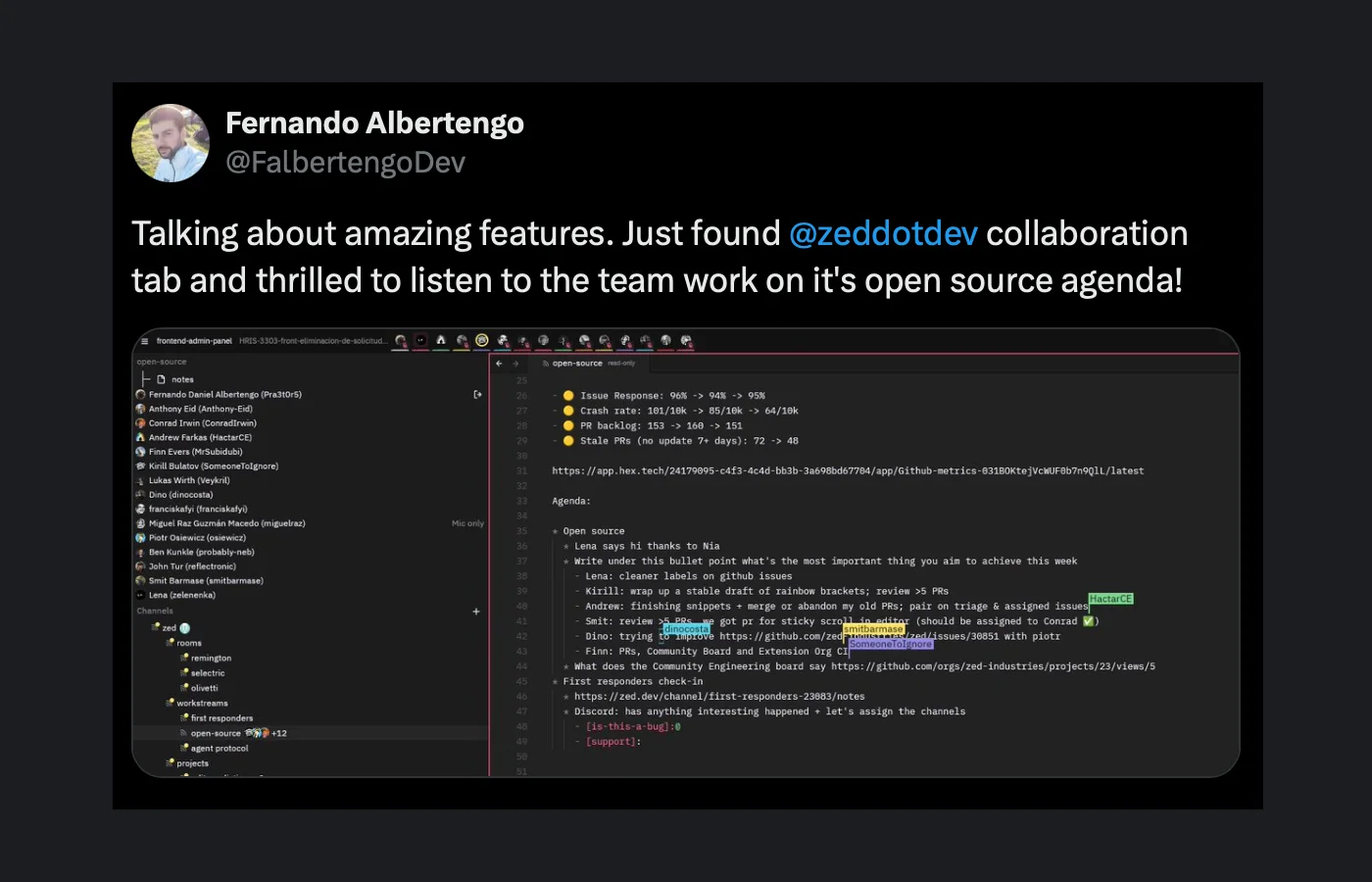 @FalbertengoDev discovers Zed's public channels