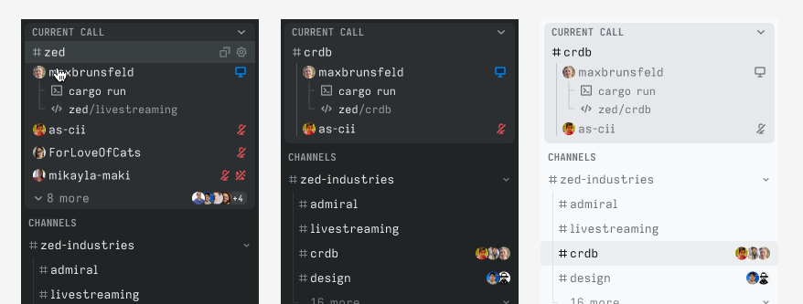 Exploring a more distinct Current Call section in channels.
